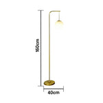 LIVARA Floor Lamp 9/12W Stable Weighted Base with Glass Shade, Soft Ambient Lighting, 3 Lighting Modes - Gold