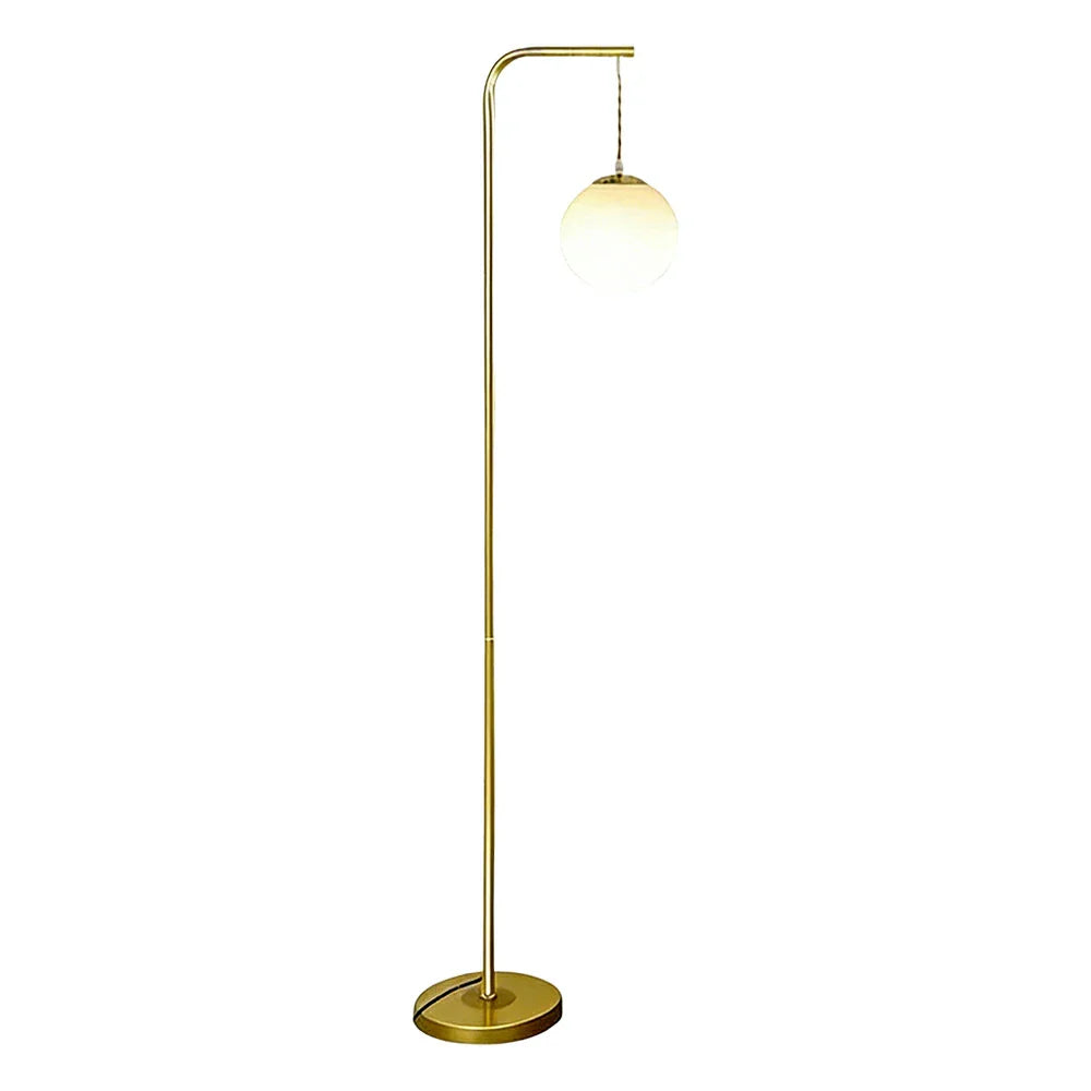 LIVARA Floor Lamp 9/12W Stable Weighted Base with Glass Shade, Soft Ambient Lighting, 3 Lighting Modes - Gold