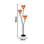 LIVARA 7/12W Floor Lamp 3 Lighting Modes Soft Ambient Lighting Acrylic Shade Foot Switch Stable Base - Black&Red