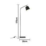 LIVARA 7/12W Floor Lamp Modern Design with Stable Base, Adjustable Head Metal Shade, 3 Lighting Modes - Black
