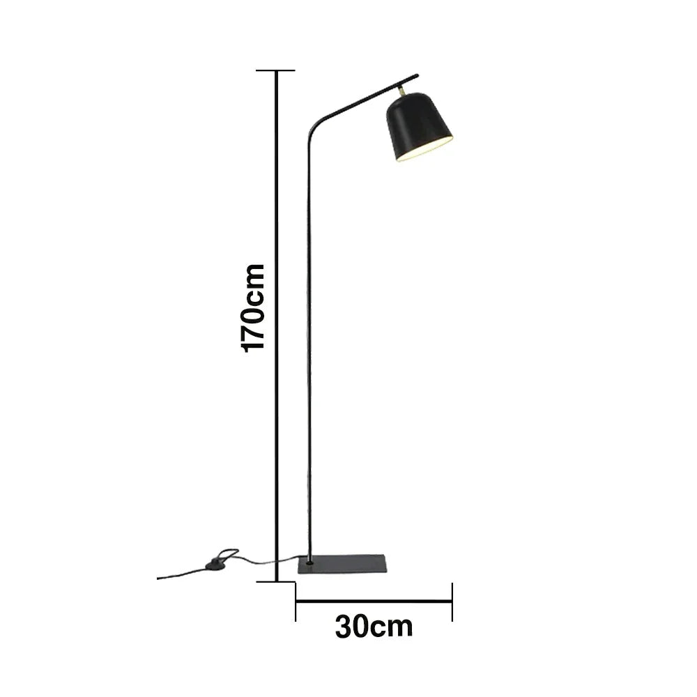 LIVARA 7/12W Floor Lamp Modern Design with Stable Base, Adjustable Head Metal Shade, 3 Lighting Modes - Black