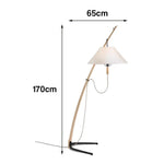 LIVARA Floor Lamp - Soft Ambient Lighting, Sculptural Tree-Inspired Design, Linen Shade, Metal & Ash Wood Base - Wood