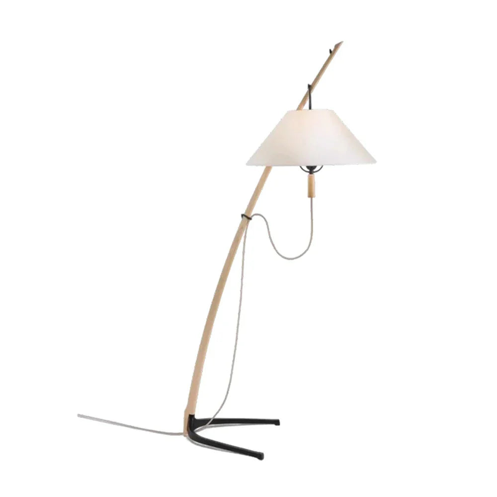 LIVARA Floor Lamp - Soft Ambient Lighting, Sculptural Tree-Inspired Design, Linen Shade, Metal & Ash Wood Base - Wood