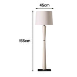 LIVARA Floor Lamp - Soft Ambient Lighting, Fabric Shade, Iron & Leather Body with Brushed Electroplated Finish