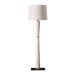 LIVARA Floor Lamp - Soft Ambient Lighting, Fabric Shade, Iron & Leather Body with Brushed Electroplated Finish