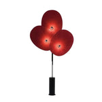 LIVARA Floor Lamp - Soft Ambient Lighting, Handcrafted Floral Design, Fabric & Metal Shade, Marble Base - Red