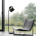 LIVARA Floor Lamp - Adjustable Reading Light, Curved Pole Design, Metal Frame with Stable Round Base - Grey