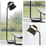 LIVARA Floor Lamp - Adjustable Reading Light, Curved Pole Design, Metal Frame with Stable Round Base - Grey
