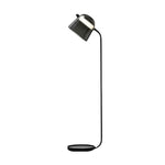 LIVARA Floor Lamp - Adjustable Reading Light, Curved Pole Design, Metal Frame with Stable Round Base - Grey