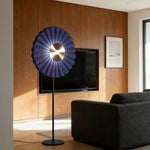 LIVARA Floor Lamp - Scandinavian Design, Soft Lighting, Handcrafted Fabric Shade, Metal Frame - Blue