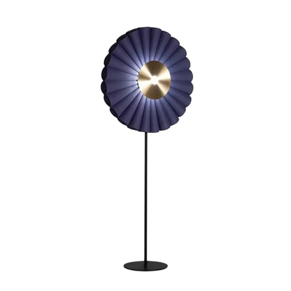 LIVARA Floor Lamp - Scandinavian Design, Soft Lighting, Handcrafted Fabric Shade, Metal Frame - Blue