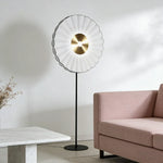 LIVARA Floor Lamp - Scandinavian Design, Soft Lighting, Handcrafted Fabric Shade, Metal Frame - White
