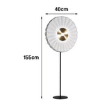 LIVARA Floor Lamp - Scandinavian Design, Soft Lighting, Handcrafted Fabric Shade, Metal Frame - White