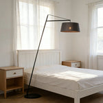 LIVARA Floor Lamp - Soft Ambient Lighting, Multi-Scene Use, Fabric Shade, Black Metal Frame with Stable Base