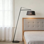 LIVARA Floor Lamp - Soft Ambient Lighting, Multi-Scene Use, Fabric Shade, Black Metal Frame with Stable Base
