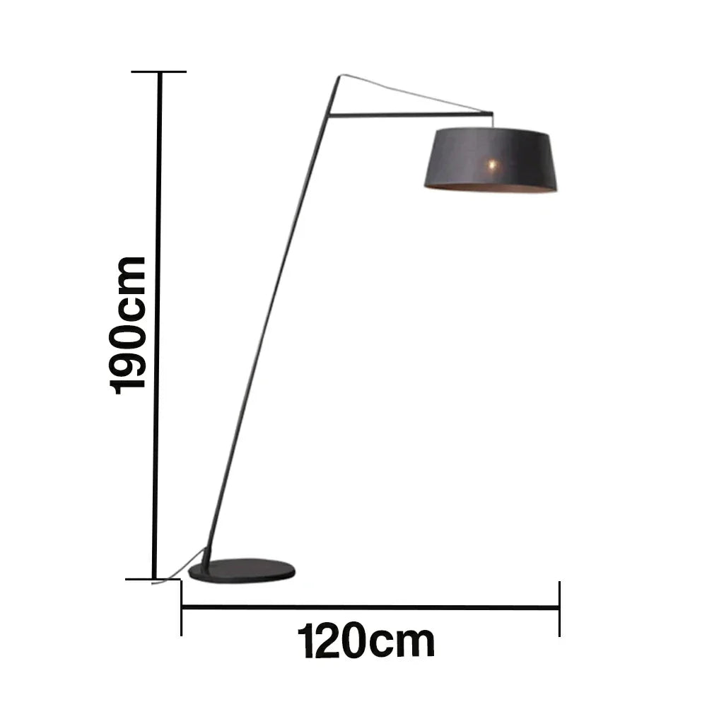LIVARA Floor Lamp - Soft Ambient Lighting, Multi-Scene Use, Fabric Shade, Black Metal Frame with Stable Base