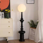 LIVARA Floor Lamp - Soft Ambient Lighting, Roman Column Design, Acrylic Shade, Resin & Acrylic Body in Matte Black