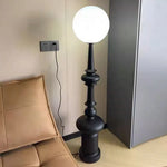 LIVARA Floor Lamp - Soft Ambient Lighting, Roman Column Design, Acrylic Shade, Resin & Acrylic Body in Matte Black