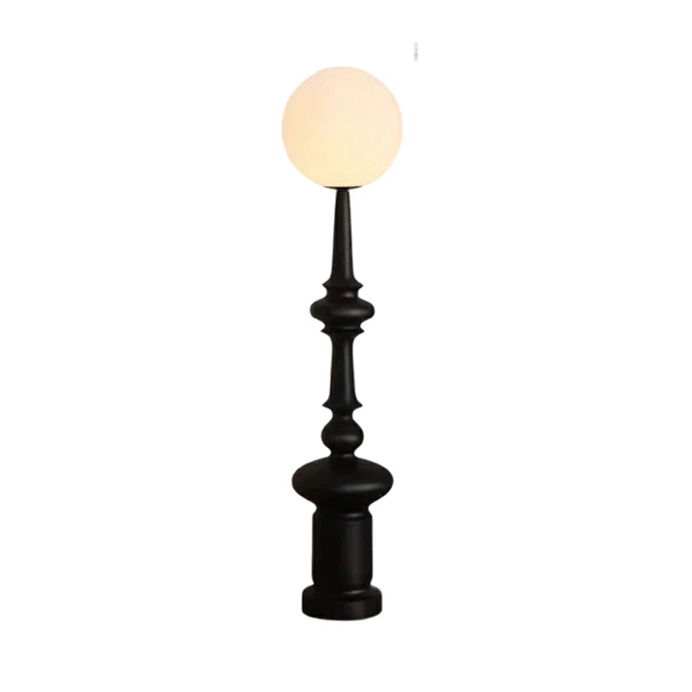 LIVARA Floor Lamp - Soft Ambient Lighting, Roman Column Design, Acrylic Shade, Resin & Acrylic Body in Matte Black