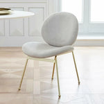 LIVARA Chair - Curved Backrest, High-Resilience Foam, Stainless Steel Frame, Durable & Stable Design - White