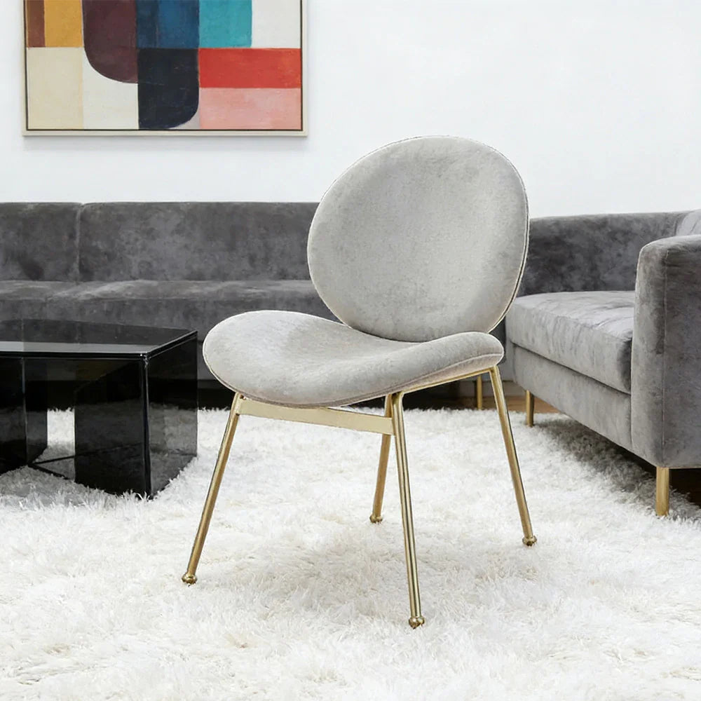 LIVARA Chair - Curved Backrest, High-Resilience Foam, Stainless Steel Frame, Durable & Stable Design - White