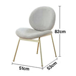 LIVARA Chair - Curved Backrest, High-Resilience Foam, Stainless Steel Frame, Durable & Stable Design - White