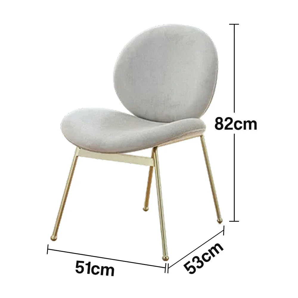 LIVARA Chair - Curved Backrest, High-Resilience Foam, Stainless Steel Frame, Durable & Stable Design - White