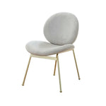 LIVARA Chair - Curved Backrest, High-Resilience Foam, Stainless Steel Frame, Durable & Stable Design - White