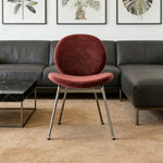 LIVARA Chair - Curved Backrest, High-Resilience Foam, Stainless Steel Frame, Durable & Stable Design - Red