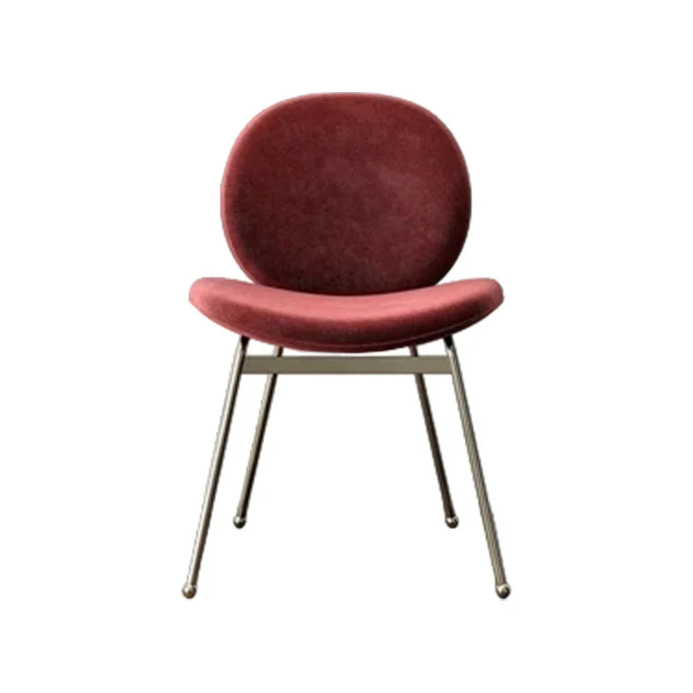 LIVARA Chair - Curved Backrest, High-Resilience Foam, Stainless Steel Frame, Durable & Stable Design - Red
