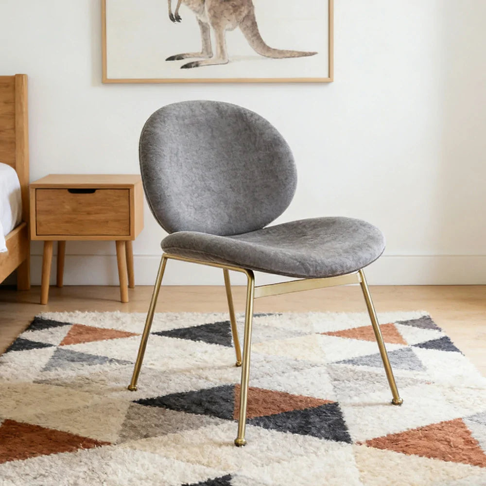 LIVARA Chair - Curved Backrest, High-Resilience Foam, Stainless Steel Frame, Durable & Stable Design - Grey