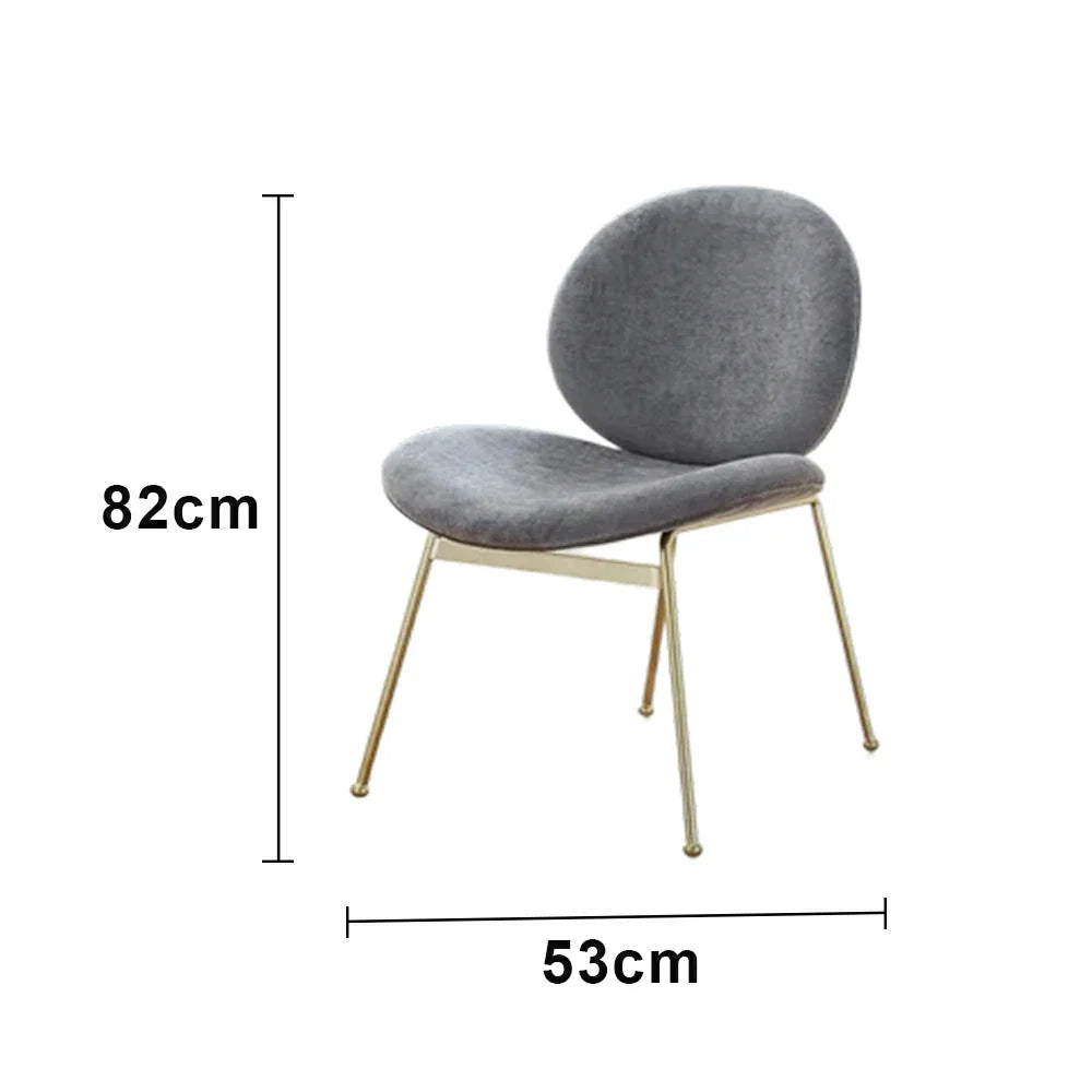 LIVARA Chair - Curved Backrest, High-Resilience Foam, Stainless Steel Frame, Durable & Stable Design - Grey