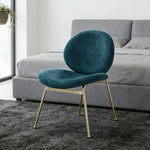 LIVARA Chair - Curved Backrest, High-Resilience Foam, Stainless Steel Frame, Durable & Stable Design - Blue