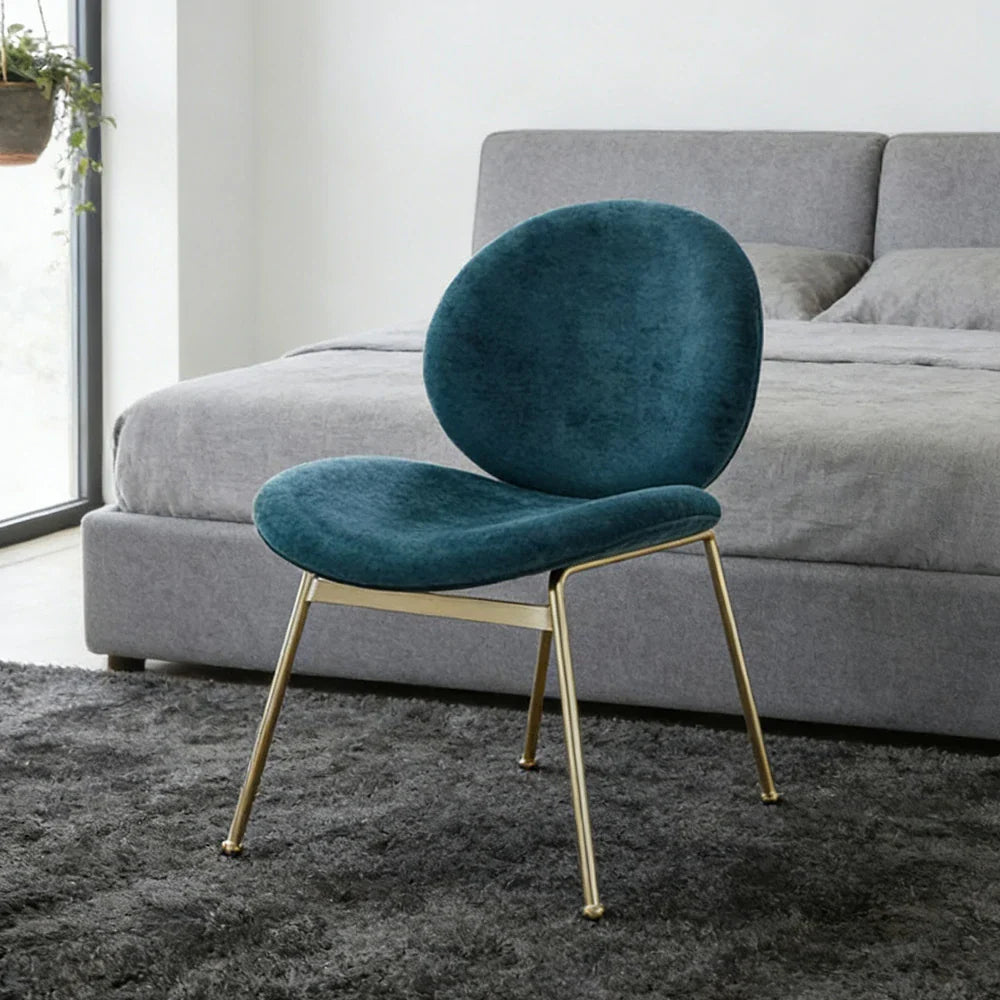 LIVARA Chair - Curved Backrest, High-Resilience Foam, Stainless Steel Frame, Durable & Stable Design - Blue