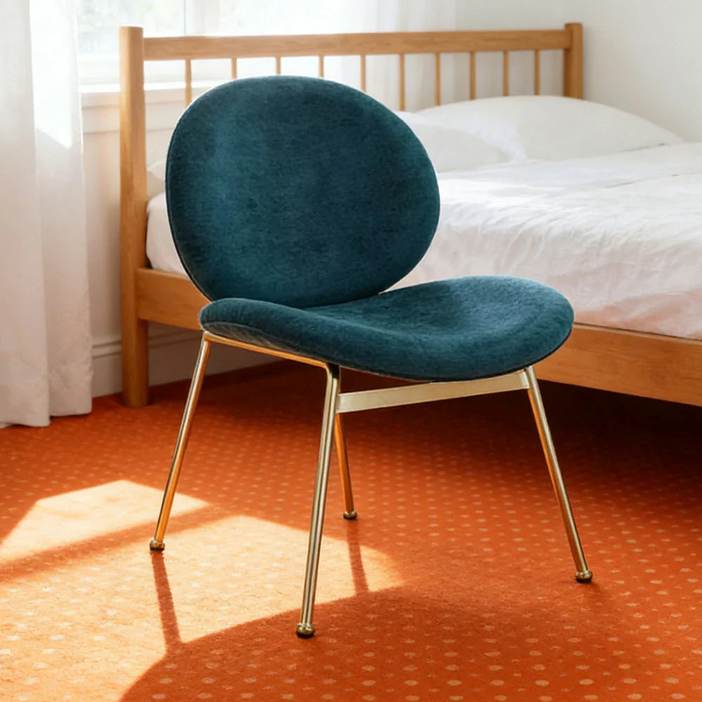 LIVARA Chair - Curved Backrest, High-Resilience Foam, Stainless Steel Frame, Durable & Stable Design - Blue