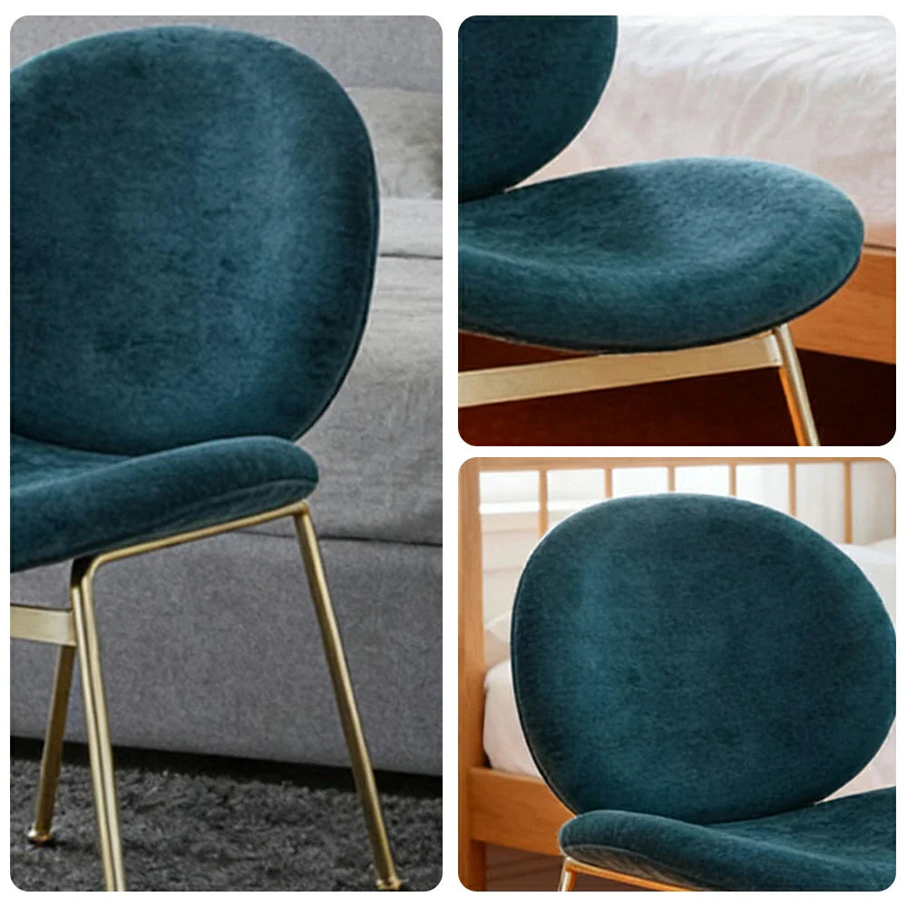 LIVARA Chair - Curved Backrest, High-Resilience Foam, Stainless Steel Frame, Durable & Stable Design - Blue