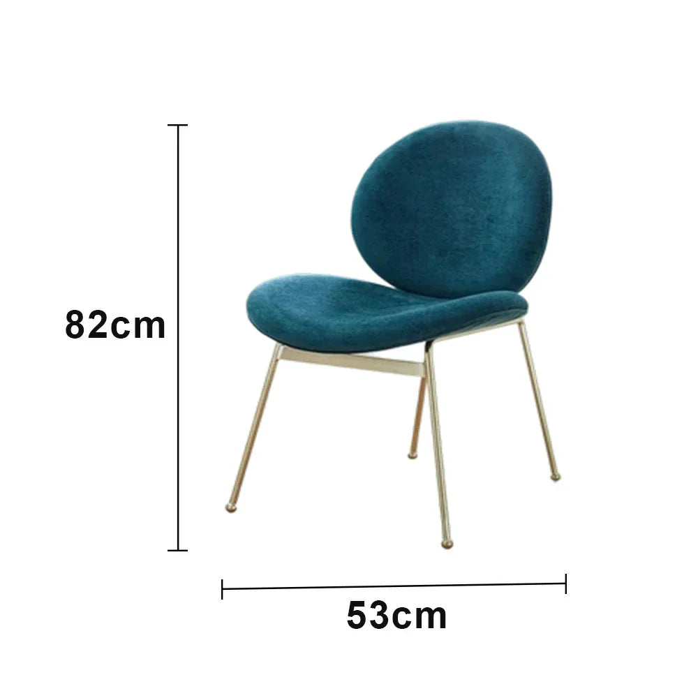 LIVARA Chair - Curved Backrest, High-Resilience Foam, Stainless Steel Frame, Durable & Stable Design - Blue