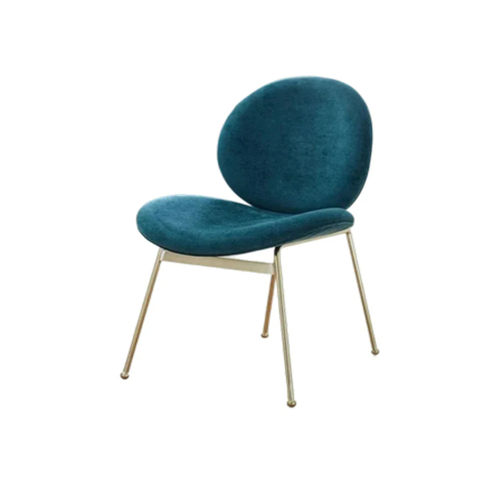 LIVARA Chair - Curved Backrest, High-Resilience Foam, Stainless Steel Frame, Durable & Stable Design - Blue