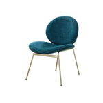 LIVARA Chair - Curved Backrest, High-Resilience Foam, Stainless Steel Frame, Durable & Stable Design - Blue