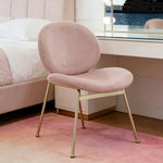 LIVARA Chair - Curved Backrest, High-Resilience Foam, Stainless Steel Frame, Durable & Stable Design - Pink