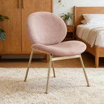 LIVARA Chair - Curved Backrest, High-Resilience Foam, Stainless Steel Frame, Durable & Stable Design - Pink