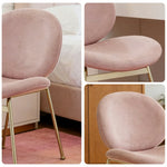 LIVARA Chair - Curved Backrest, High-Resilience Foam, Stainless Steel Frame, Durable & Stable Design - Pink