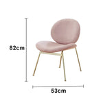 LIVARA Chair - Curved Backrest, High-Resilience Foam, Stainless Steel Frame, Durable & Stable Design - Pink