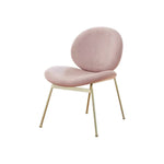LIVARA Chair - Curved Backrest, High-Resilience Foam, Stainless Steel Frame, Durable & Stable Design - Pink