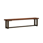 LIVARA 120/140cm Solid Wood Bench Seating - Heavy-Duty Dining & Pool Table Bench with Metal Frame Multi-Purpose Long Bench for Home & Game Rooms - Walnut Brown
