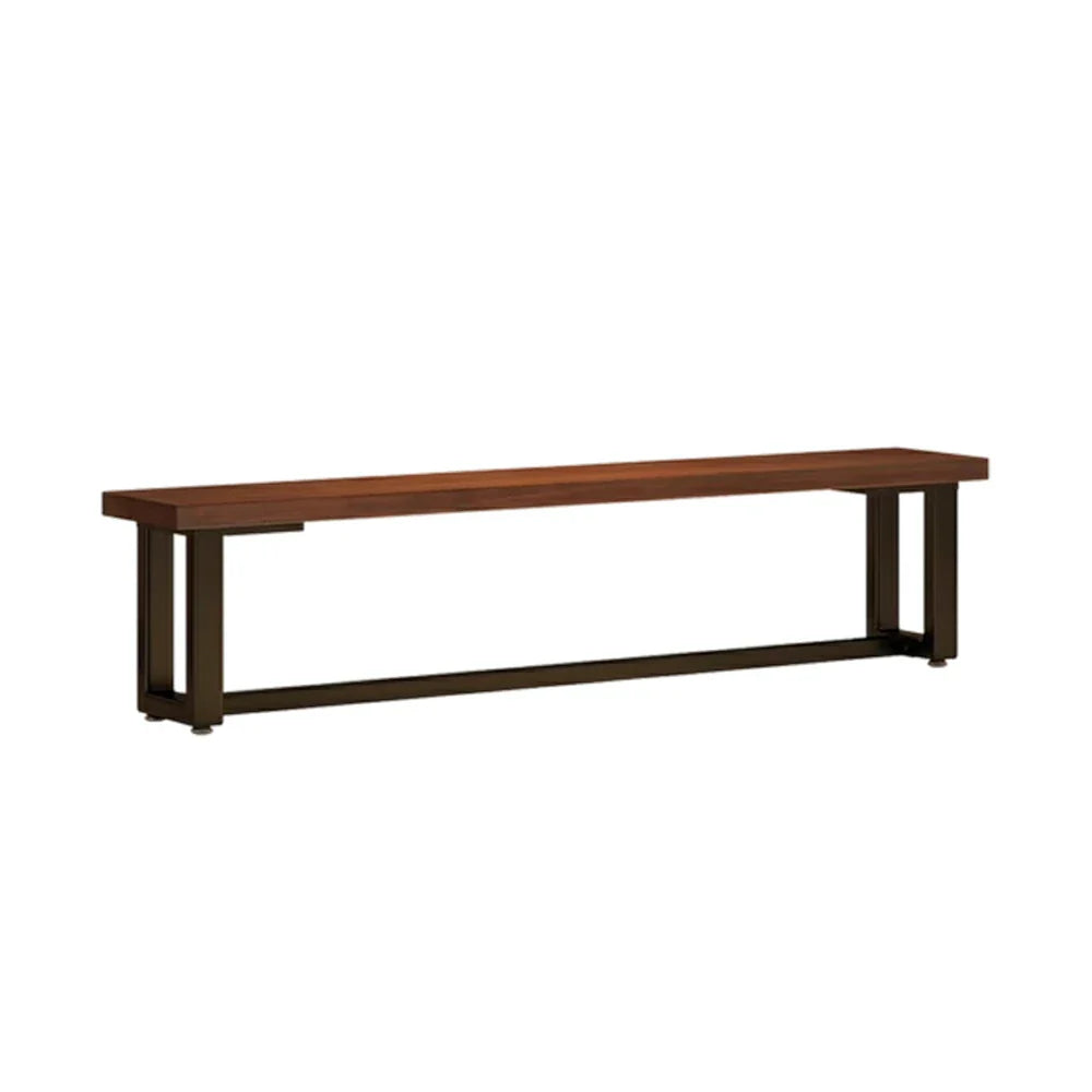 LIVARA 120/140cm Solid Wood Bench Seating - Heavy-Duty Dining & Pool Table Bench with Metal Frame Multi-Purpose Long Bench for Home & Game Rooms - Walnut Brown