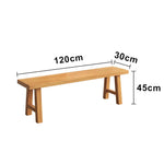 LIVARA 120/140cm Solid Wood Bench Seating - Splayed A-Frame Legs Design with 4.5cm Thick Top Heavy-Duty Dining & Pool Table Bench for Home & Game Rooms - Natural Wood