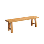 LIVARA 120/140cm Solid Wood Bench Seating - Splayed A-Frame Legs Design with 4.5cm Thick Top Heavy-Duty Dining & Pool Table Bench for Home & Game Rooms - Natural Wood
