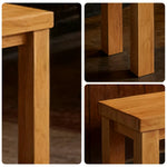 LIVARA 120/140cm Solid Wood Bench Seating - Portal Frame Legs Design with 4.5cm Thick Top Heavy-Duty Dining & Pool Table Bench for Home & Game Rooms - Natural Wood