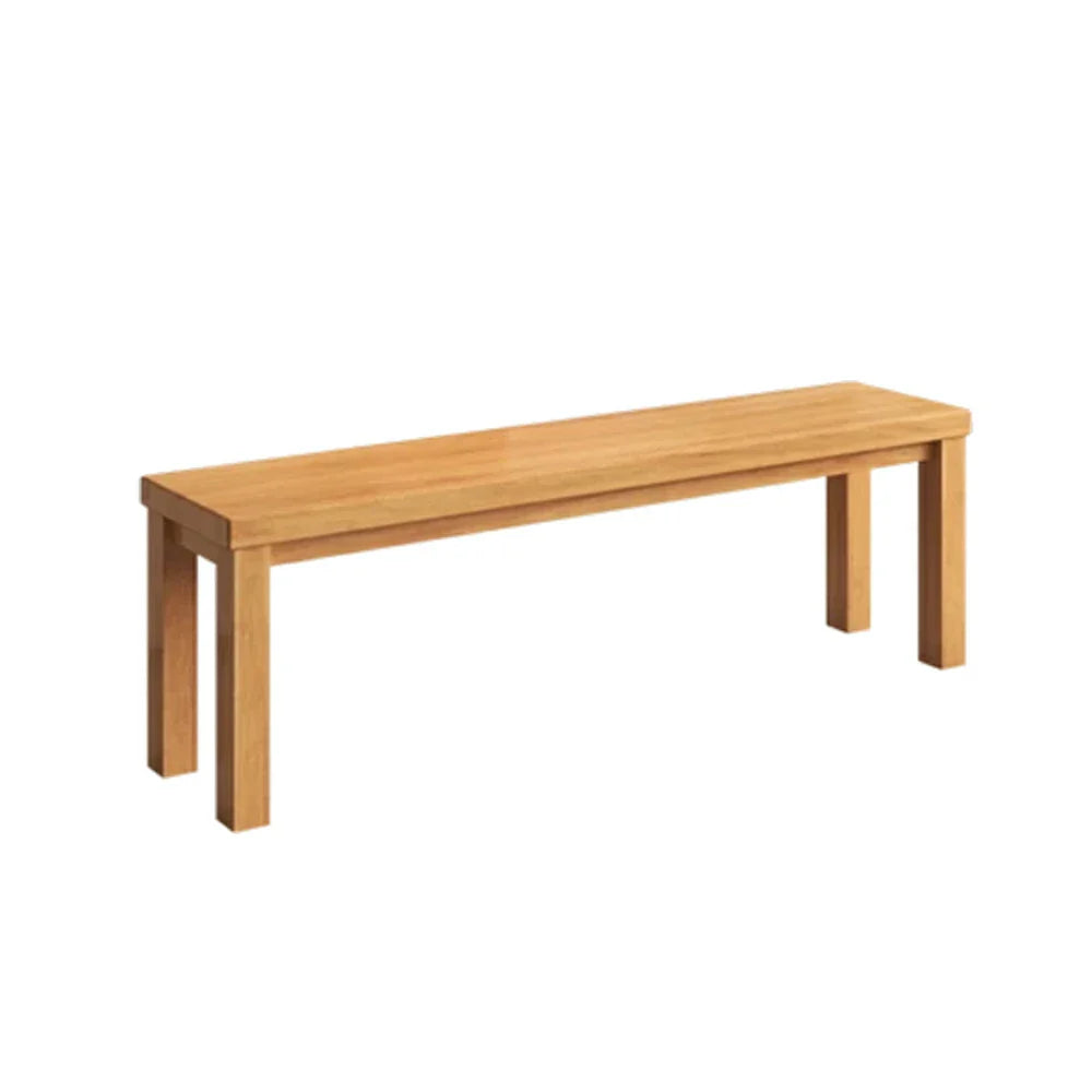 LIVARA 120/140cm Solid Wood Bench Seating - Portal Frame Legs Design with 4.5cm Thick Top Heavy-Duty Dining & Pool Table Bench for Home & Game Rooms - Natural Wood